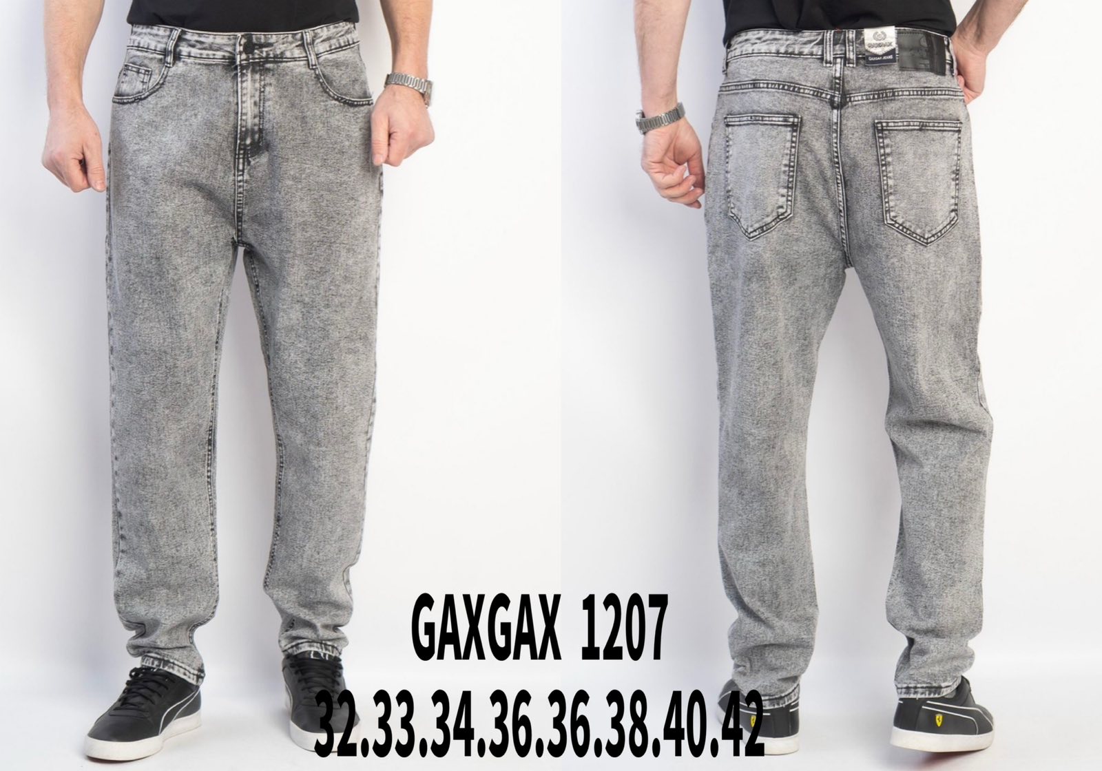 Джинсы Basanjiu (32-42) 1207 grey (деми)