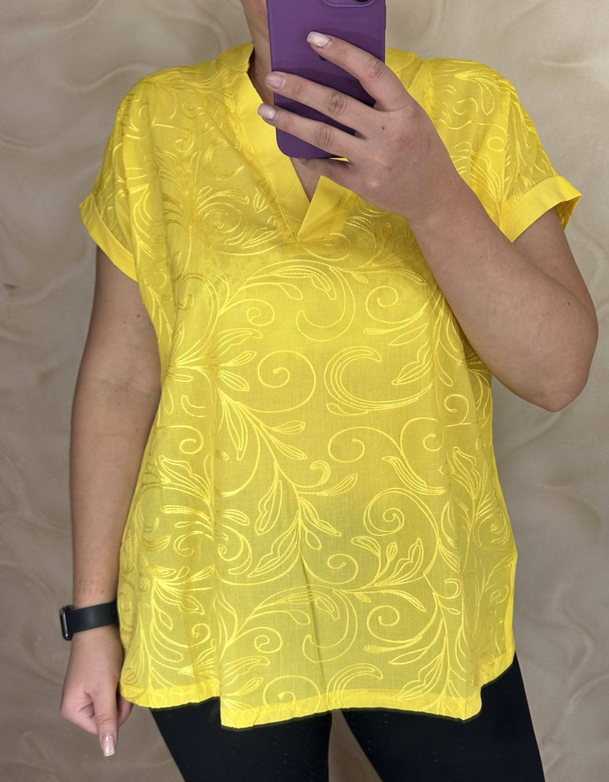 Футболка LeVisha (M-2XL) 26003 yellow (лето)
