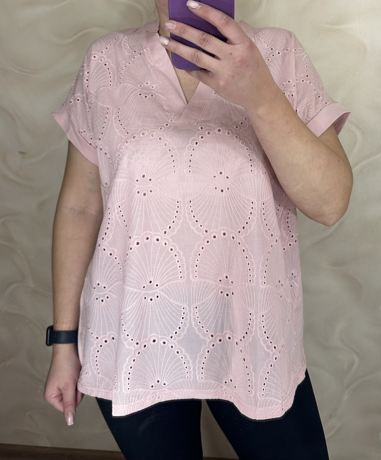 Футболка LeVisha (M-2XL) 26004 pink (лето)