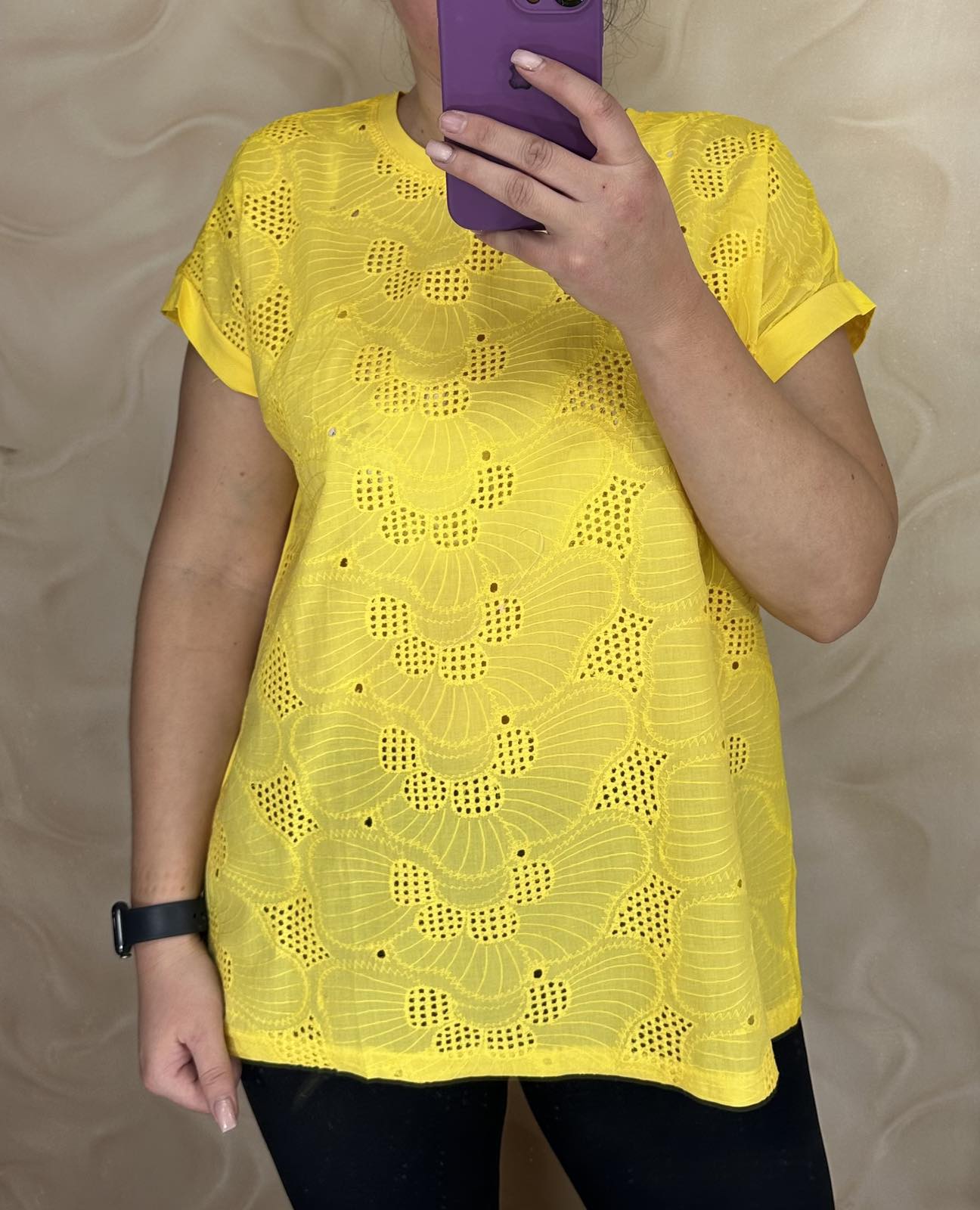 Футболка LeVisha (M-2XL) 26005 yellow (лето)