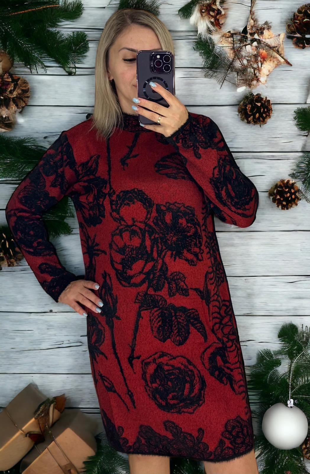 Платье LeVisha (48-52) 26280 red (деми)