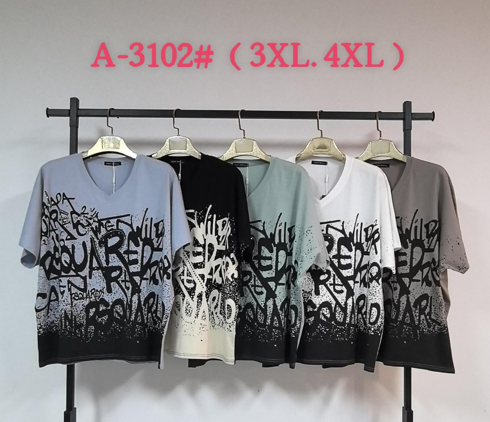 Футболка Saint Wish (2XL-3XL) A3102 mix (лето)