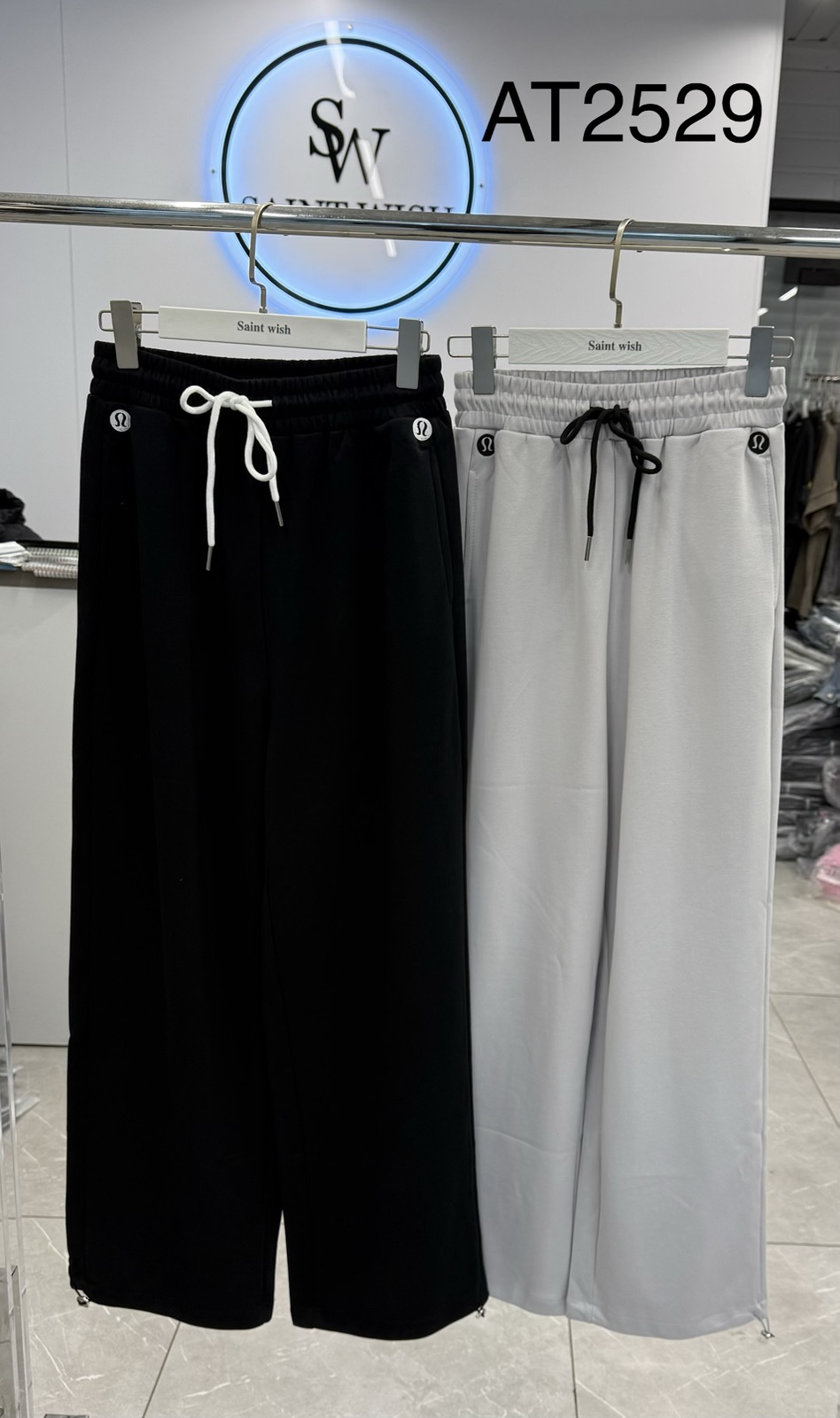 Штаны спорт Saint Wish (M-XL) AT2529 grey (деми)