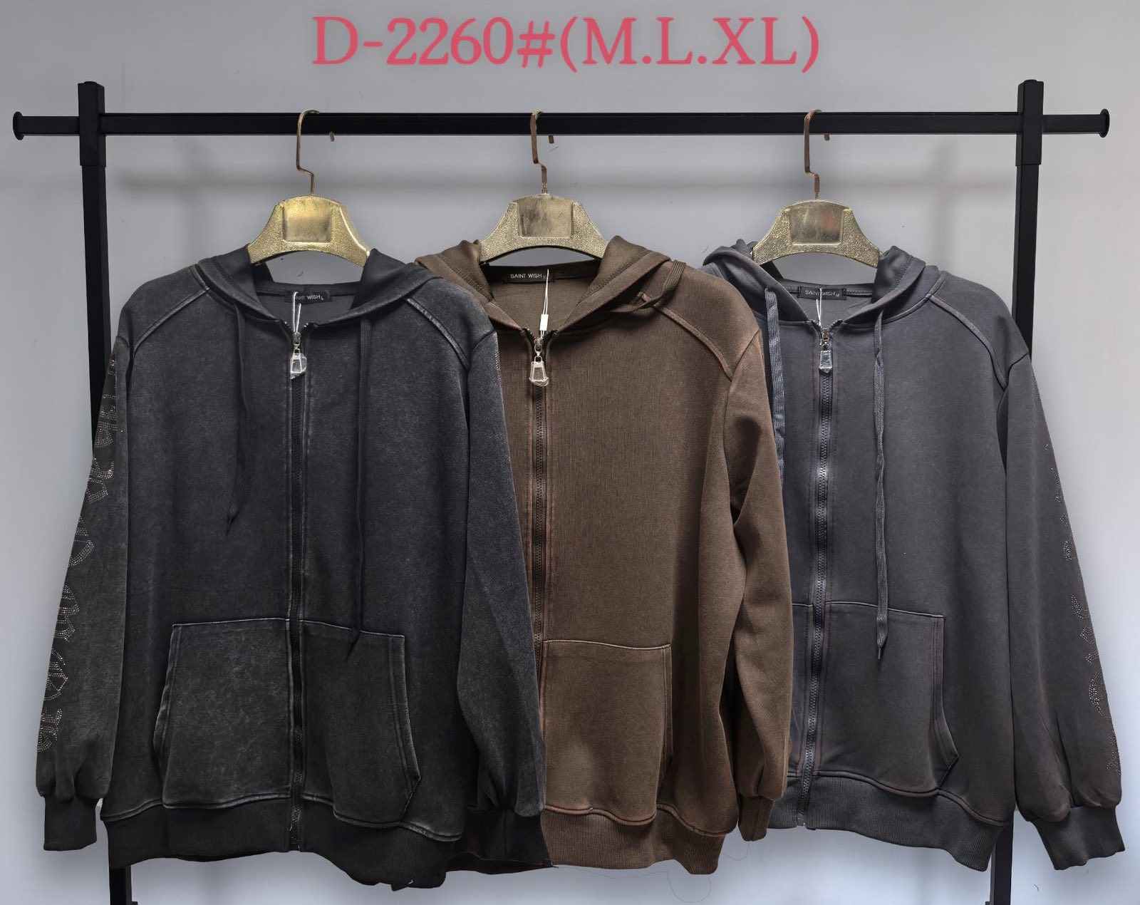 Кофта спорт Saint Wish (M-XL) D2260 grey (деми)