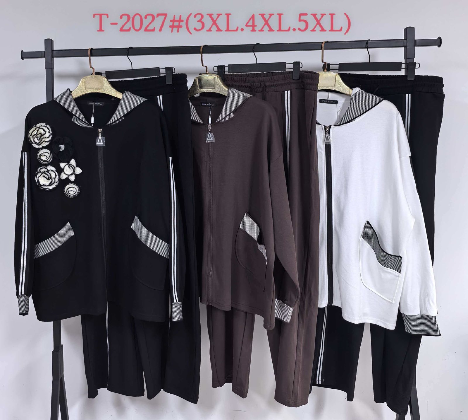 Костюм спорт Saint Wish (3XL-5XL) T2027 white (деми)