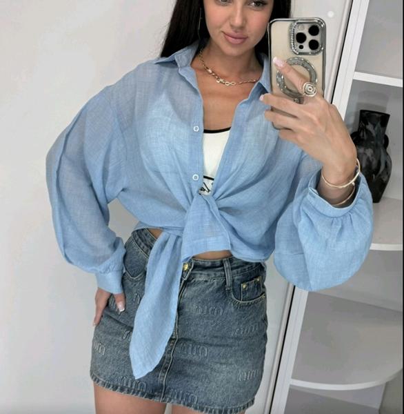 Рубашка Lora (one size) LR1003 l.blue (деми)