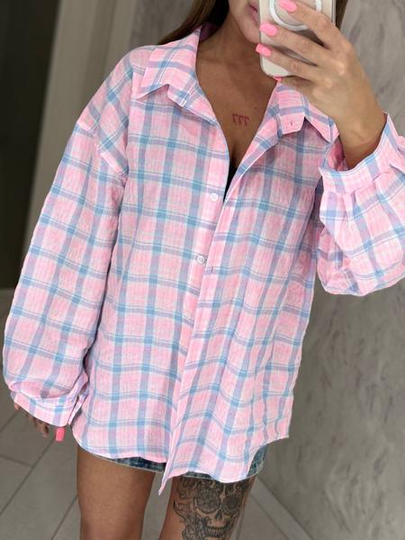 Рубашка Lora (44-48) LR1017 pink (деми)