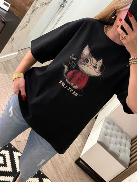 Футболка Lora (one size) LR1072 black (лето)