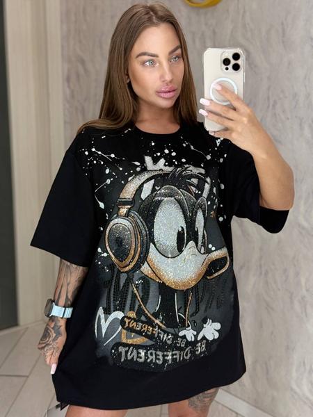 Футболка Lora (one size) LR1084 black (лето)