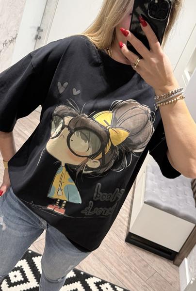 Футболка Lora (one size) LR1087 black (лето)