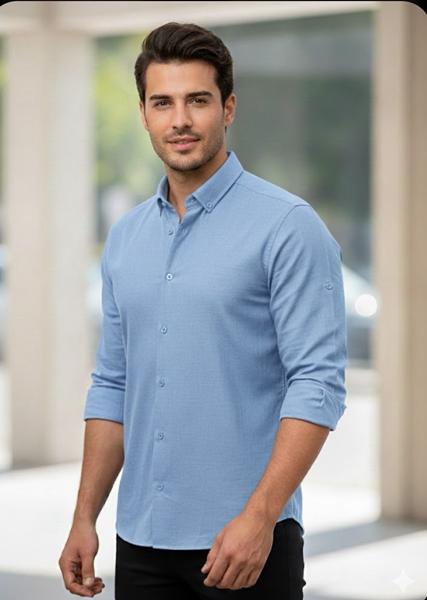 Рубашка Mary Poppins (S-2XL) 7185 l.blue (деми)