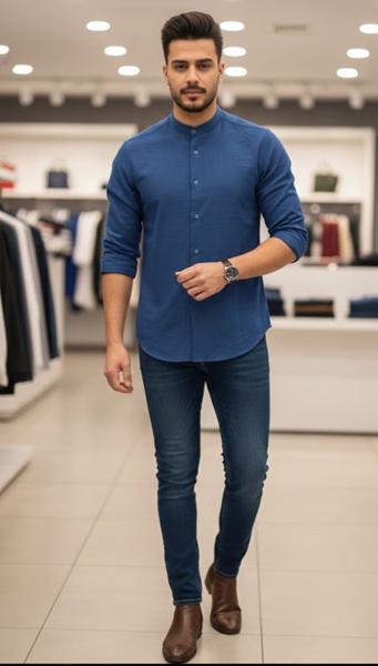 Рубашка Mary Poppins (S-2XL) 7195 blue (деми)