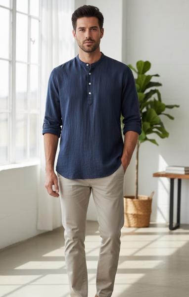 Рубашка Mary Poppins (S-2XL) 7199 navy (деми)