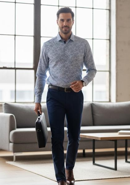 Рубашка Mary Poppins (S-2XL) 7212 l.blue (деми)