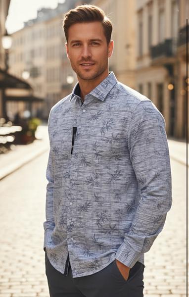 Рубашка Mary Poppins (S-2XL) 7213 grey (деми)