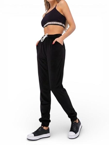 Штаны спорт Sport style (S-XL) 33018 black (деми)