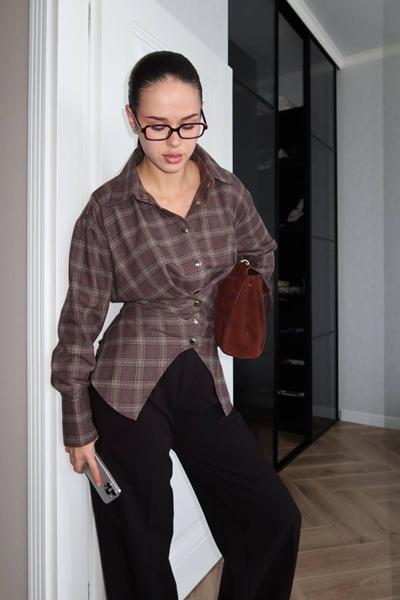 Рубашка Style Nadezhda (S-L) 033 brown (деми)