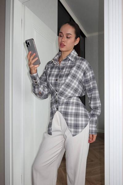 Рубашка Style Nadezhda (S-L) 033 grey (деми)