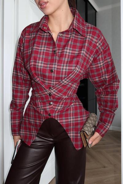 Рубашка Style Nadezhda (S-L) 033 wine (деми)