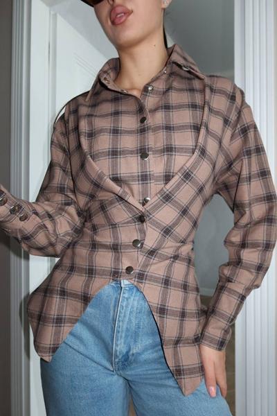 Рубашка Style Nadezhda (S-L) 033-1 l.brown (деми)