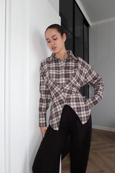 Рубашка Style Nadezhda (S-L) 033-3 brown (деми)