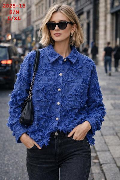 Рубашка Style Nadezhda (48-52) 2025-15 blue (деми)