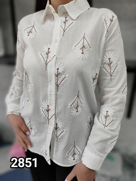 Рубашка MMC clothes (42-48) 2851 white-brown (деми)