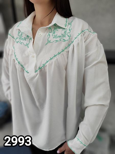 Вышиванка MMC clothes (42-48) 2993 white-green (деми)