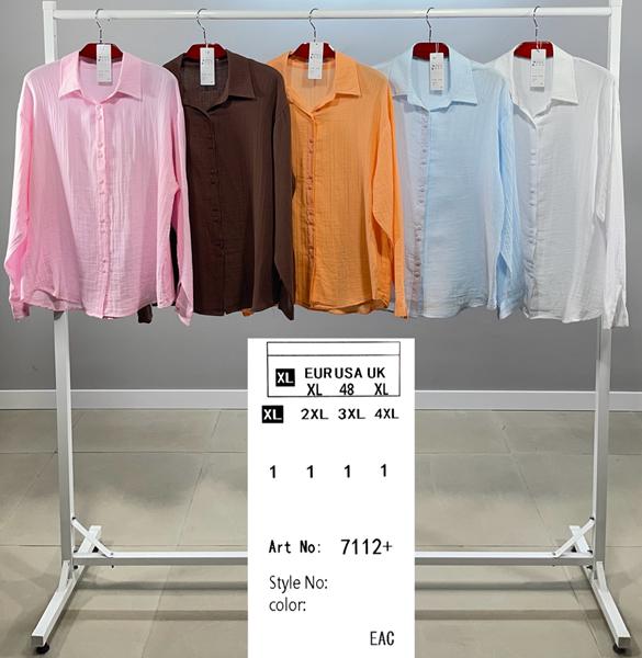 Рубашка BASE (XL-4XL) 7112+ brown (деми)