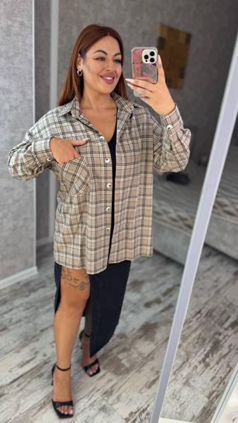 Рубашка Adam&Eva (42-56) 266 l.beige (деми)