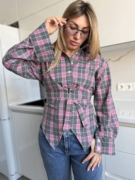 Рубашка Adam&Eva (42-48) 283 grey-pink (деми)