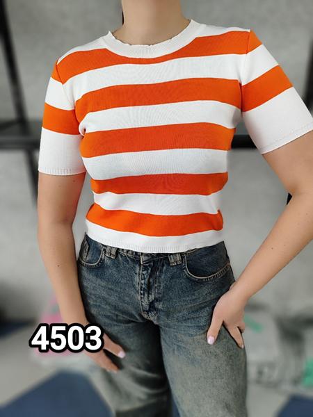 Топ MMC clothes (42-46) 4503 white-orange (лето)