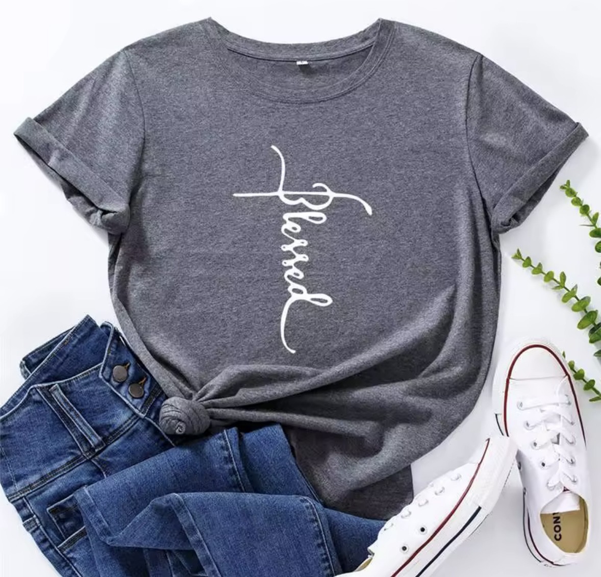 Футболка ALIA (M-3XL) AL9 grey (лето)