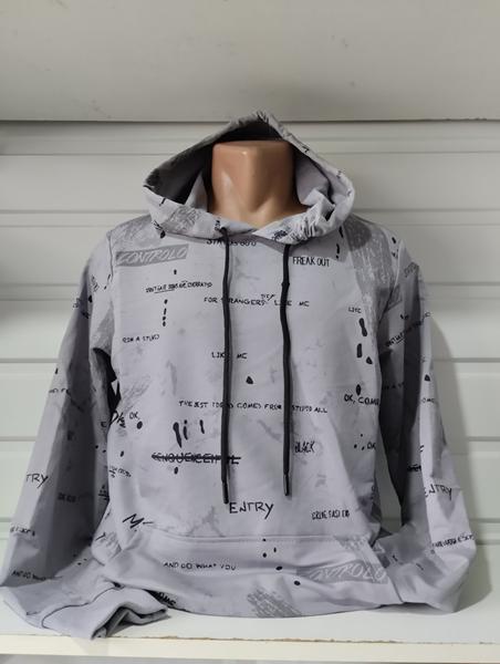 Худи Panda (S-2XL) 1475 grey (деми)