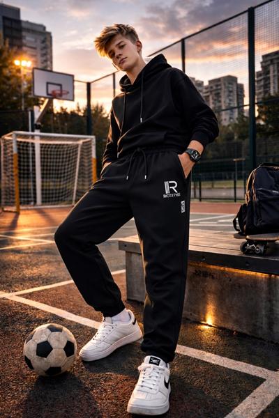 Штаны спорт Major (140-164) L909 black (деми)