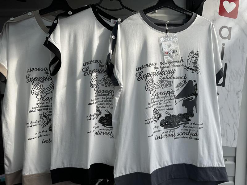 Футболка Aidin-шик шок (one size) 50 white-black (лето)