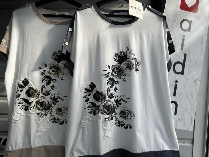 Футболка Aidin-шик шок (one size) 59 white-black (лето)