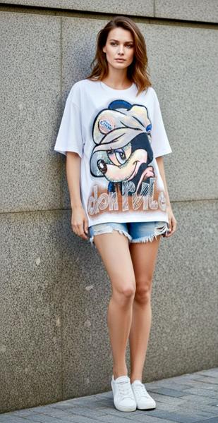 Футболка Lora (one size) LR1169 white (лето)