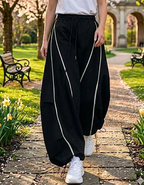 Штаны спорт Lora (M-L) LR1191 black (деми)