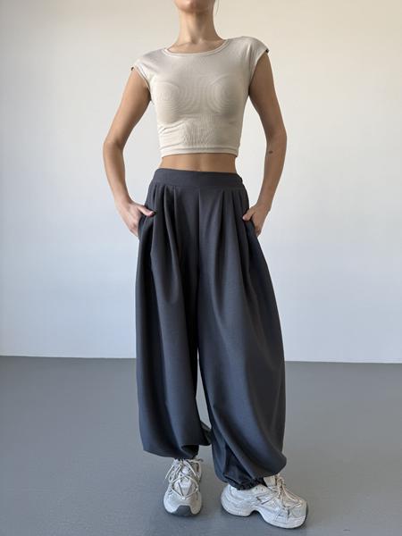 Штаны спорт Arina (42-48) 1710 d.grey (деми)