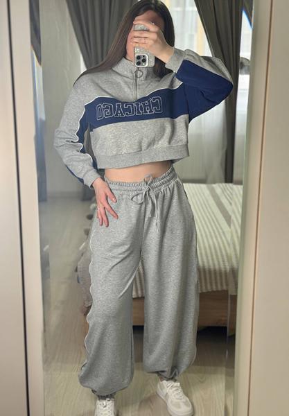 Штаны спорт Arina (42-48) 1716 grey (деми)