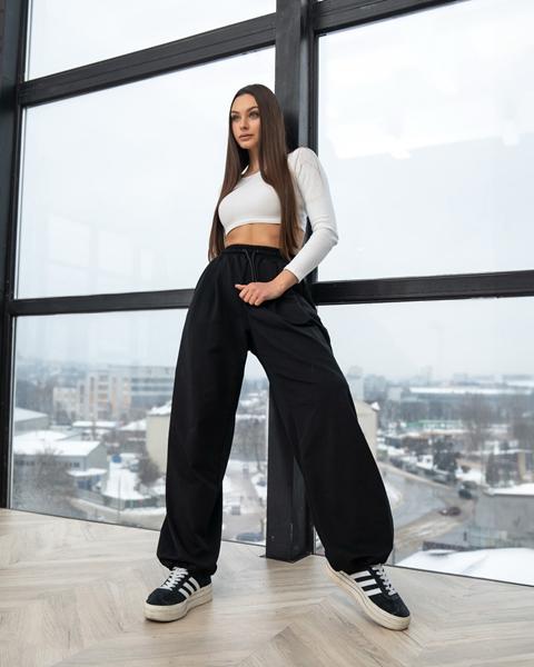 Штаны спорт AZNA (XS-L) Б306 black (деми)