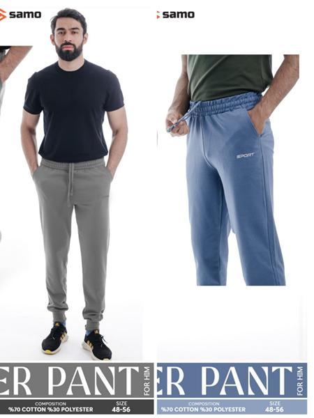 Штаны спорт Samo (48-56) 8211 l.blue (деми)