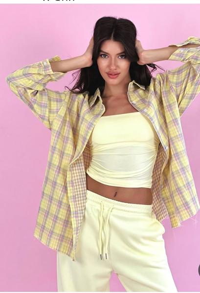 Рубашка Lora (one size) LR1239 yellow (деми)