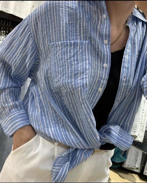 Рубашка Lora (44-48) LR1256 l.blue (деми)