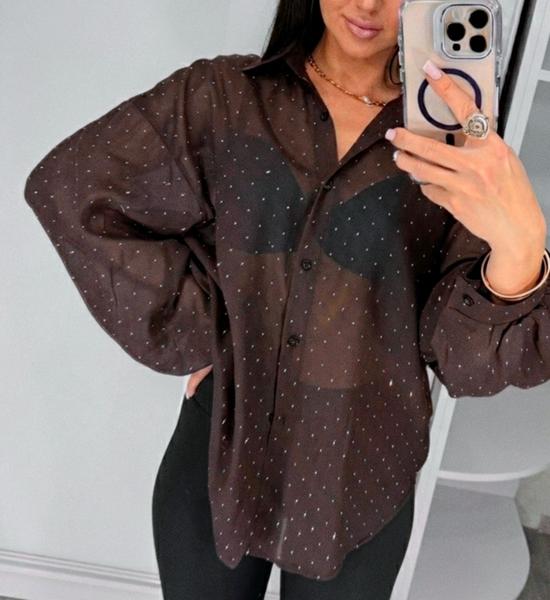 Рубашка Lora (one size) LR1268 brown (деми)