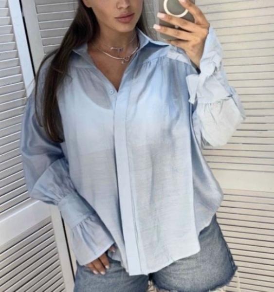 Рубашка Lora (44-46) LR1273 l.blue (деми)