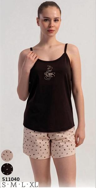 Пижама Trikotag (M-2XL) 511040 black-beige (лето)