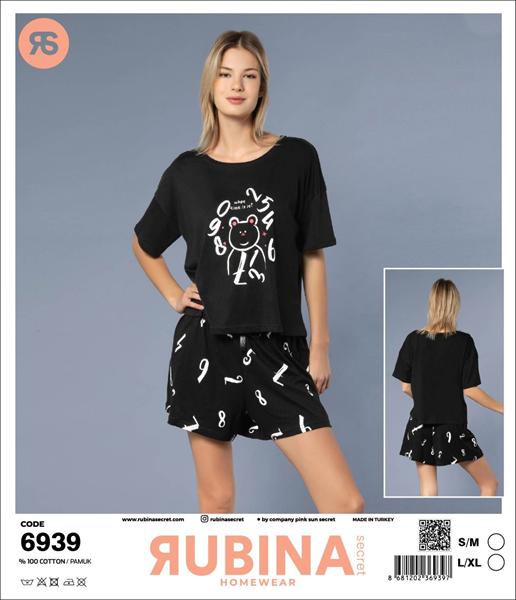 Пижама Trikotag (S-XL) 6939 black (лето)