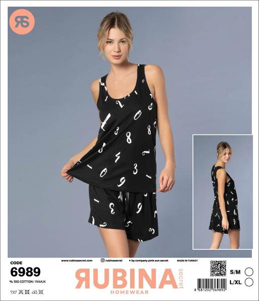 Пижама Trikotag (S-XL) 6989 black (лето)